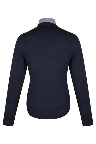 Solid Black V-Neck Knit