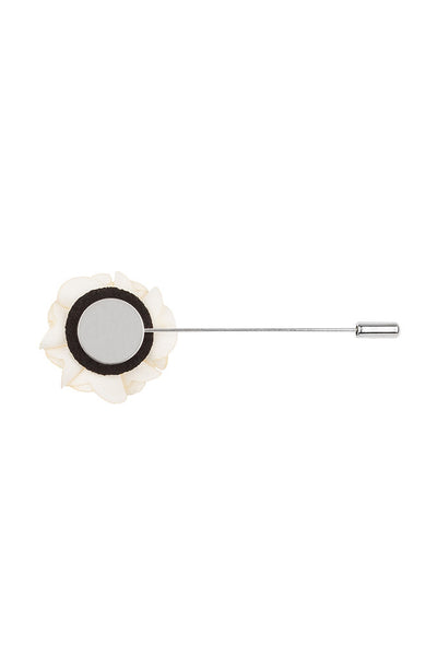 White Silk Flower Lapel Pin