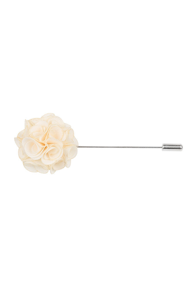 White Silk Flower Lapel Pin
