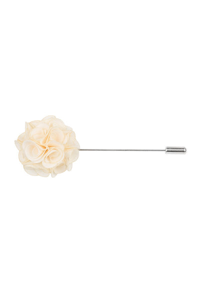 White Silk Flower Lapel Pin