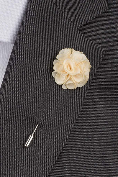 White Silk Flower Lapel Pin