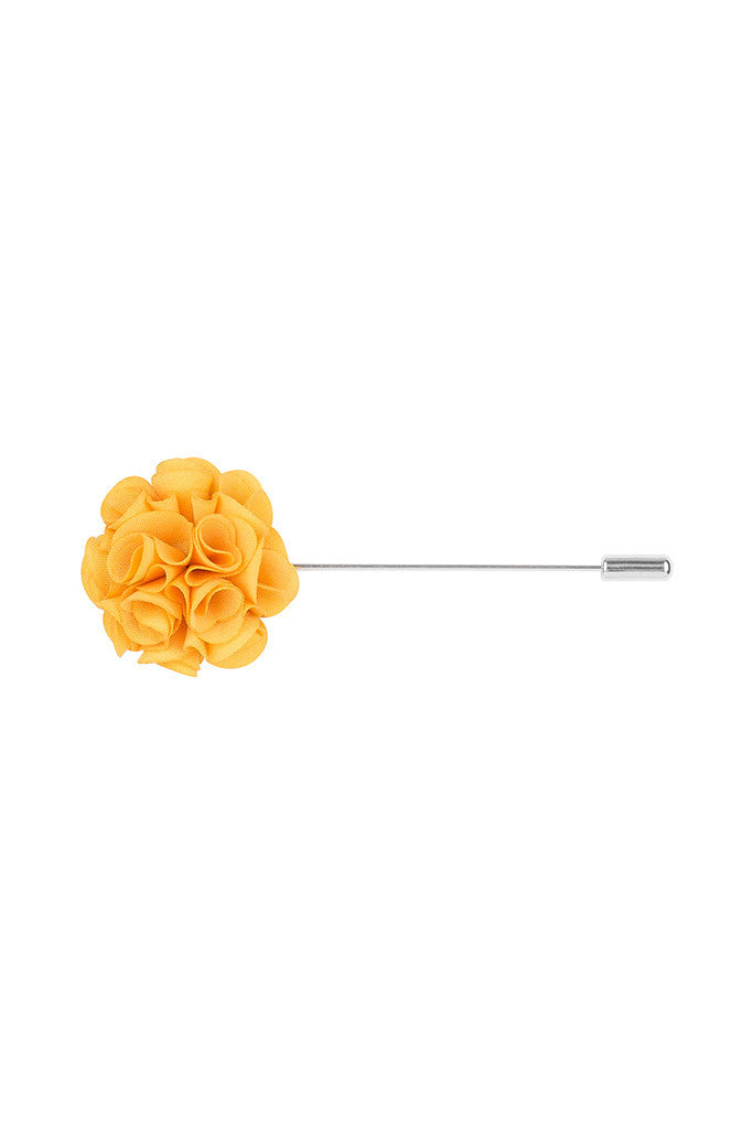 Yellow Silk Flower Lapel Pin
