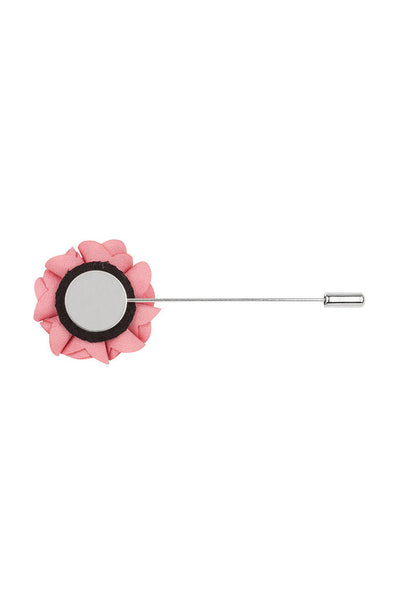 Pink Silk Flower Lapel Pin