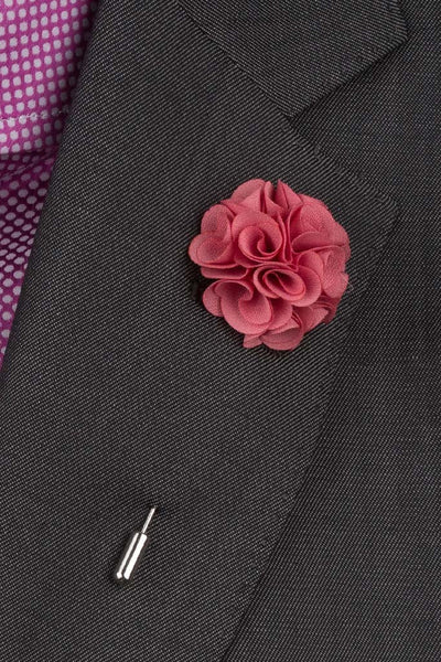 Pink Silk Flower Lapel Pin