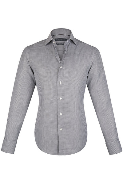 Eclissi Houndstooth Semi Cut-Away Collar Shirt with Double Cuffs