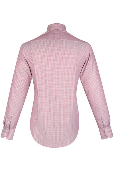 Ion Diamond Motif Full Cut-Away Collar Shirt with Button Cuffs