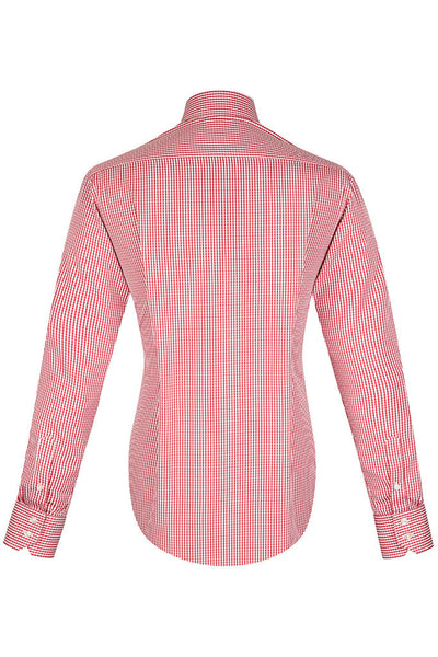 Ion Gingham Check Semi Cut-Away Collar Shirt with Button Cuffs