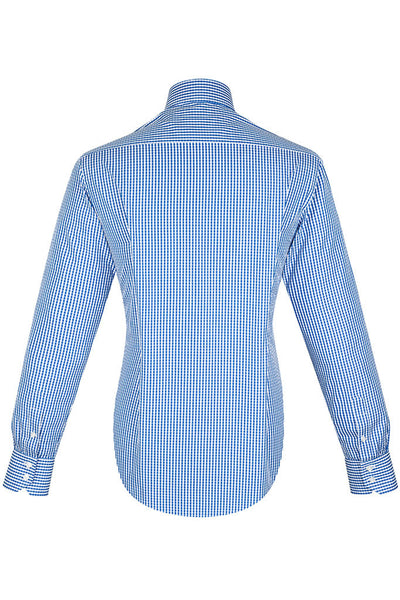 Regata Gingham Check Semi Cut-Away Collar Shirt with Button Cuffs