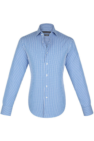 Regata Gingham Check Semi Cut-Away Collar Shirt with Button Cuffs