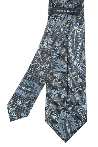 Alpine and Platino Complex Paisley Tie