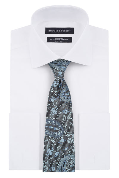 Alpine and Platino Complex Paisley Tie