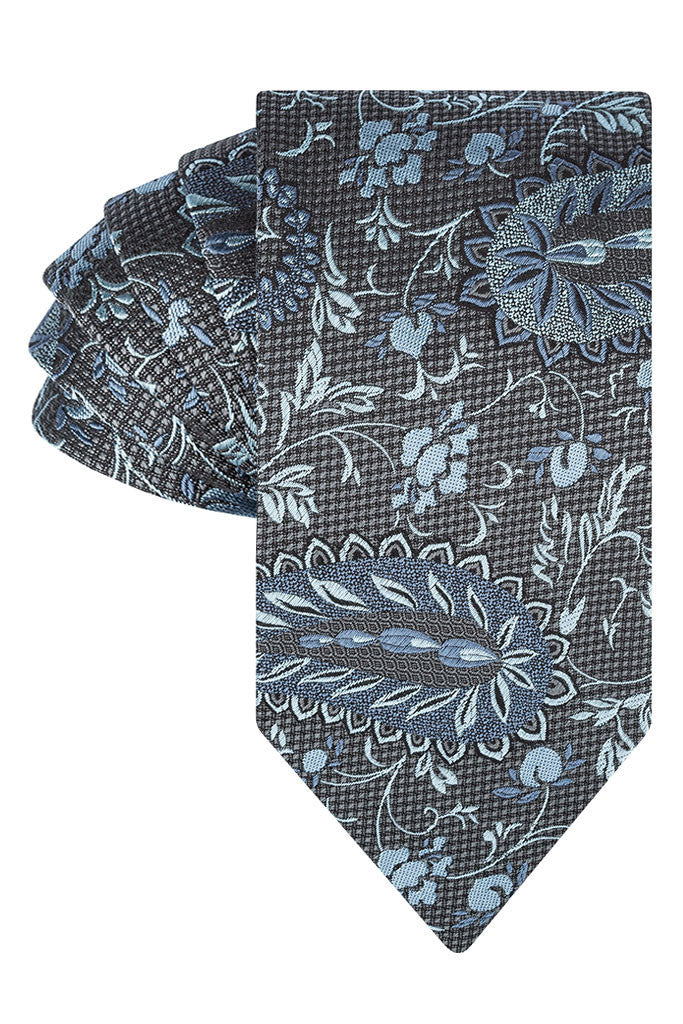 Alpine and Platino Complex Paisley Tie