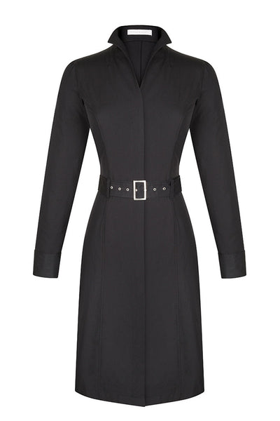 Black Cotton Shirt Dress