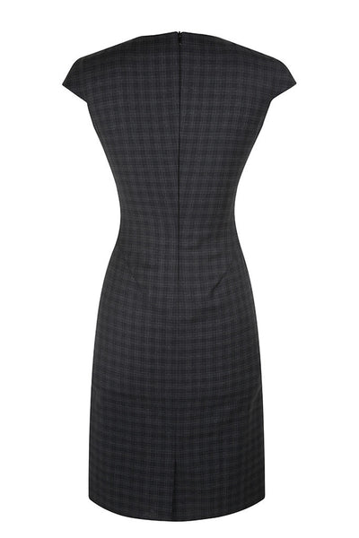 Dark Charcoal Multicheck Sleeveless Dress