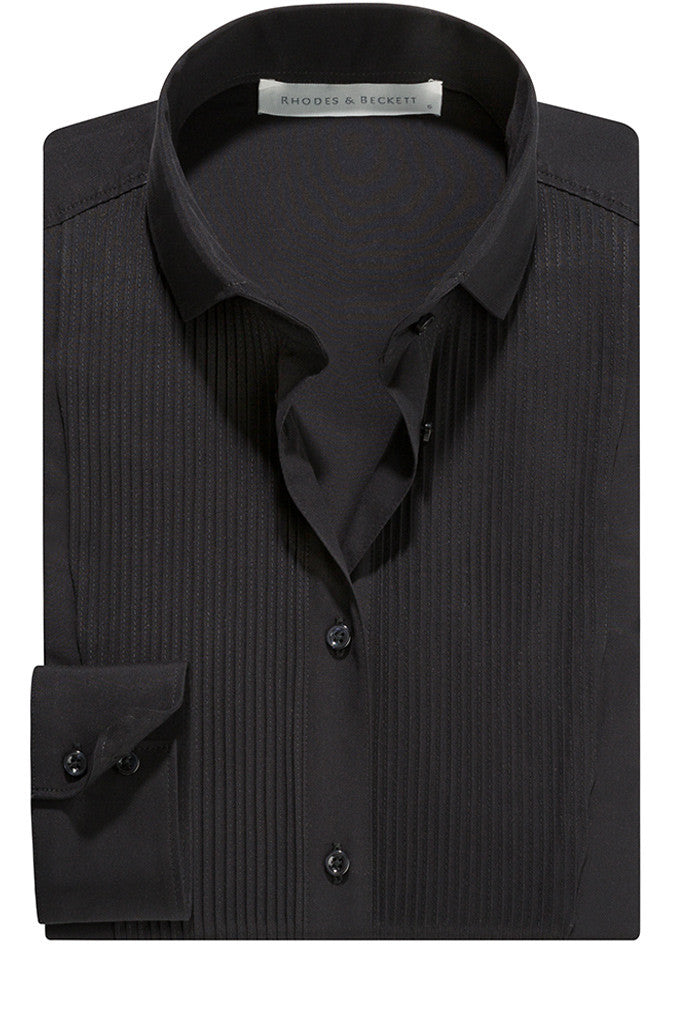 Black Cotton Poplin Dinner Shirt