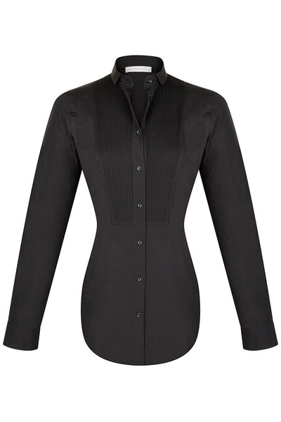 Black Cotton Poplin Dinner Shirt