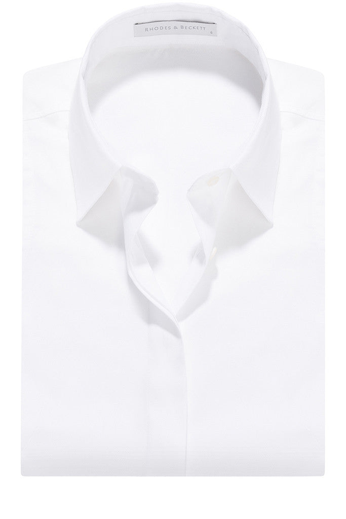 White Pique Cotton Sleeveless Blouse