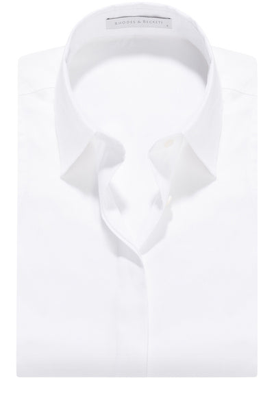 White Pique Cotton Sleeveless Blouse