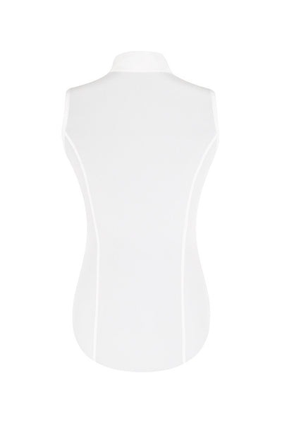 White Crepe de Chine Sleeveless Blouse