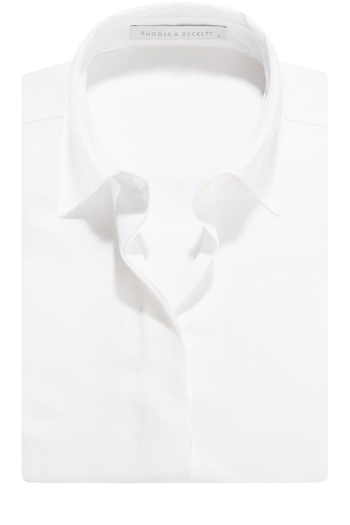 White Crepe de Chine Sleeveless Blouse