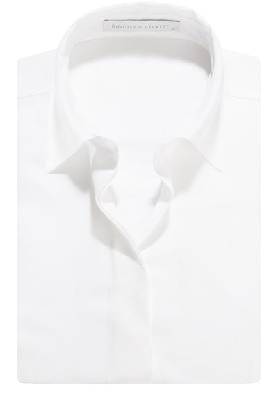 White Crepe de Chine Sleeveless Blouse