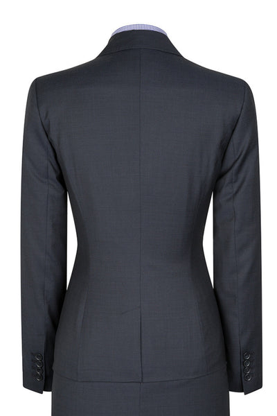 Navy Wool Pindot Two Button Jacket